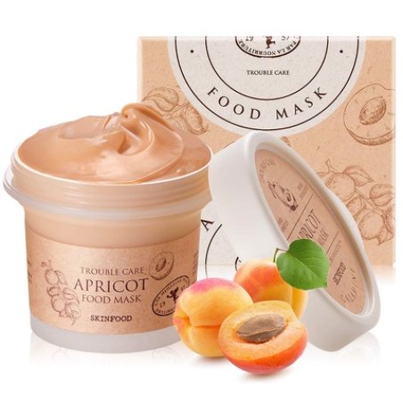 SKIN FOOD since 1957 Apricot Trouble Care Mask 120g - Pore Cleansing and Skin Soothing - Washable Face Masks with Pink