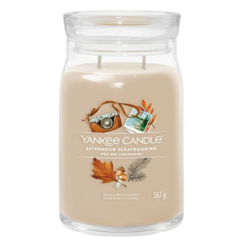 Yankee Candle Afternoon scrapbooking bougie en cire Rond Ambre, Pomme, Bergamote, CEDAR, Eucalyptus, Gingembre, Cuir,