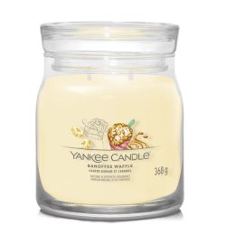 Yankee Candle Banoffee Waffle bougie en cire Rond Banane, Caramel, Chocolat Jaune 1 pièce(s)