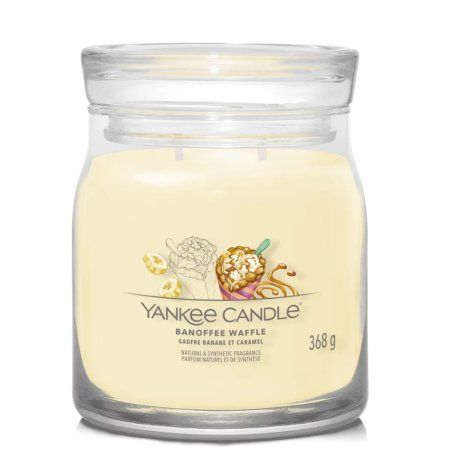 Yankee Candle Banoffee Waffle bougie en cire Rond Banane, Caramel, Chocolat Jaune 1 pièce(s)