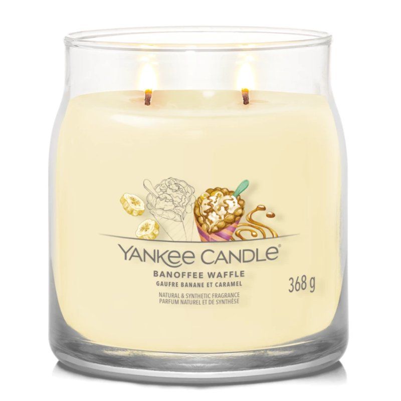 Yankee Candle Banoffee Waffle bougie en cire Rond Banane, Caramel, Chocolat Jaune 1 pièce(s)