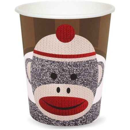 Sock Monkey Red 9 oz. Paper Cups