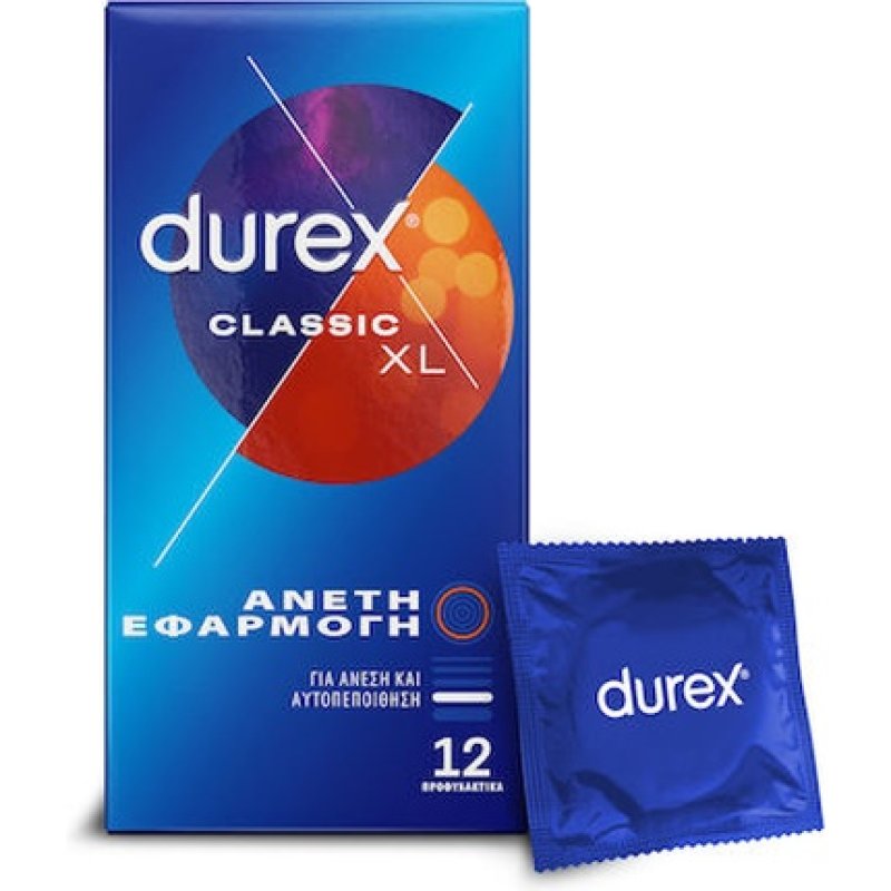 Durex Classic Xl Condoms For Comfortable Fit - 12 Pieces
