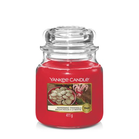 Yankee Candle Peppermint Pinwheels bougie en cire Rond Rouge 1 pièce(s)