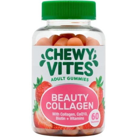 Chewy Vites Beauty Collagen Gummy Vitamins with Hydrolized Collagen, CoQ10, Biotin and Vitamins - Berry Flavour
