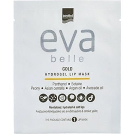Eva Belle Gold Hydrogel Lip Mask - Revitalizing Mask For Hydrated Soft Lips - 1 Piece