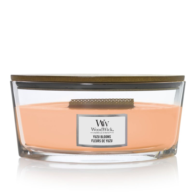 WoodWick Yuzu Blooms Ellipse bougie en cire Pêche 1 pièce(s)