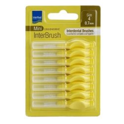 Intermed Intermed Ergonomic Mini Interdental Brushes With Handle Yellow 8 Pieces Size 4 - 0.7 Mm