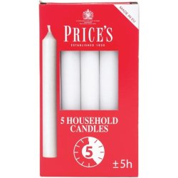 Prices Household Candles, White, X5