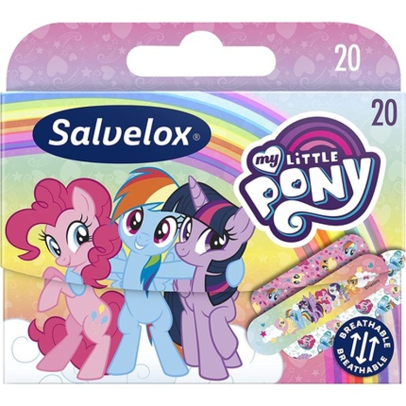 Salvelox My Little Pony Flexible, Durable, Breathable, Water and Dirt Repellent Bandages - Pack of 20