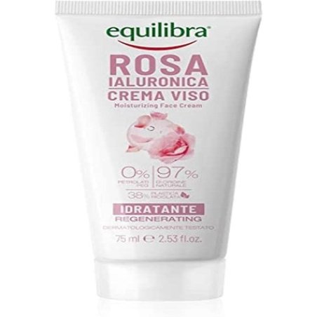 Equilibra Face Hyaluron-Rose Moisturizing Face Cream with Damask Rose and Hyaluronic Acid 75ml