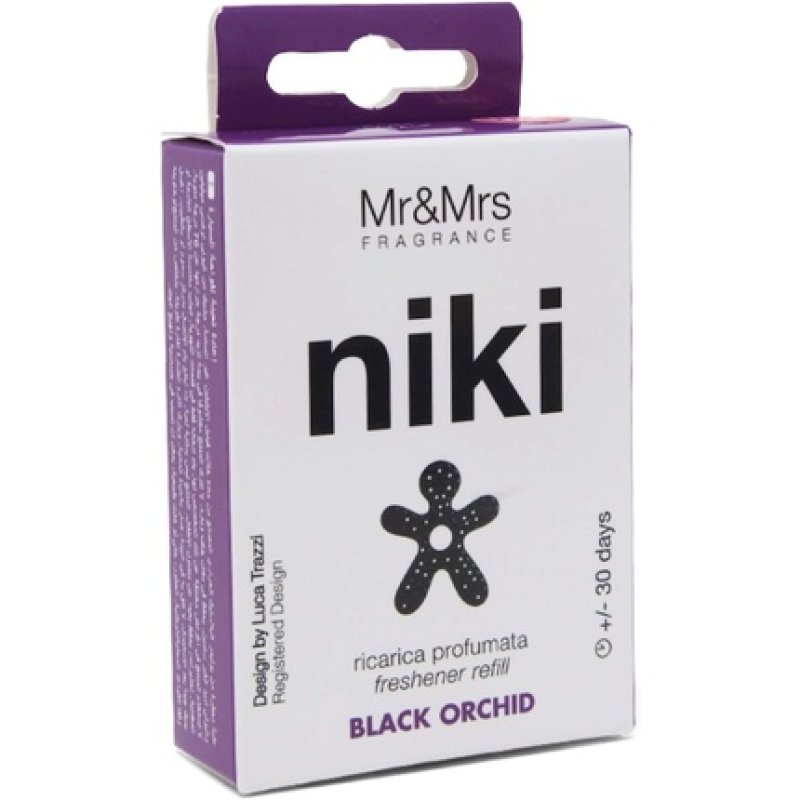 Mr & Mrs Fragrance Niki Orchid Car Fragrance Diffuser Refill - Black