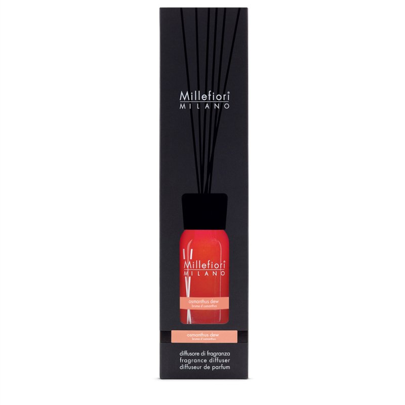 Millefiori Osmanthus Dew diffuseur aromatique Flacon de parfum Verre, Bois Rouge, Blanc, Bois