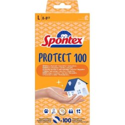 Spontex Protect 100 Disposable Gloves, Large, 100 Pieces L Pack Of 100