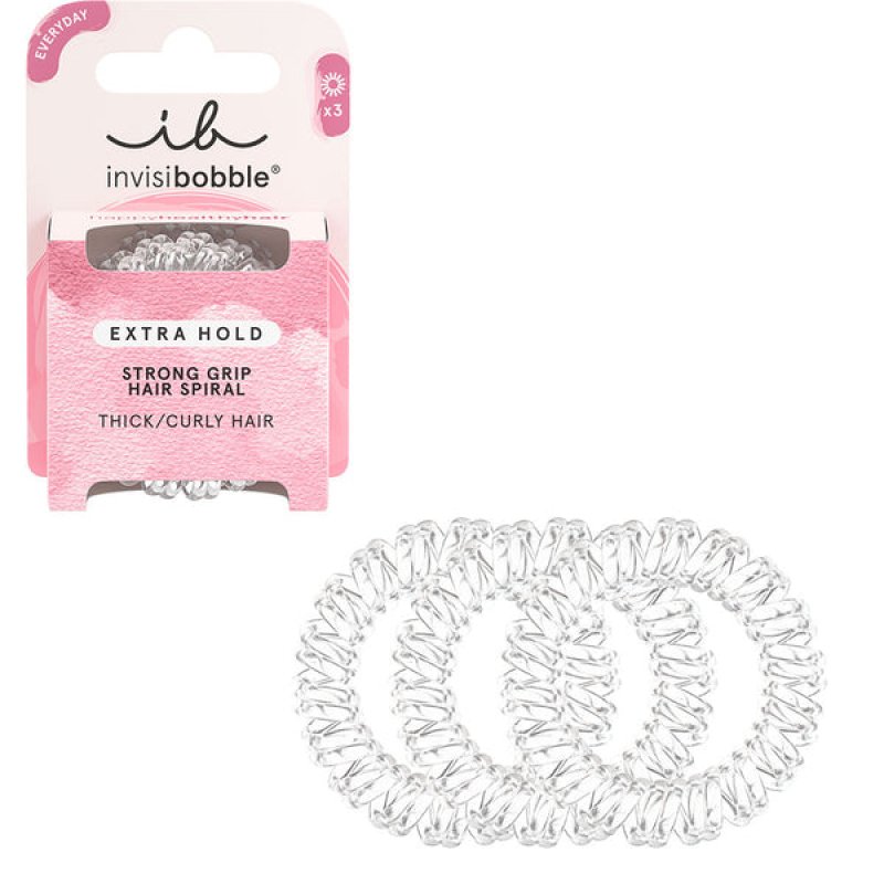 invisibobble Extra Hold Hair Ties Mini Crystal Clear