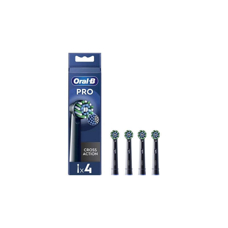 Oral-B Pro Cross Action Toothbrush Heads black 4 Counts