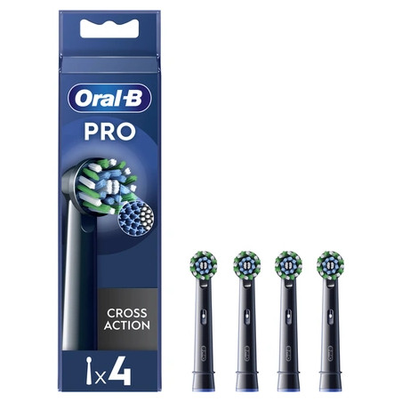 Oral-B Pro Cross Action Toothbrush Heads black 4 Counts