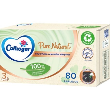 Colhogar Pure Natural Facial Tissues 80 Count