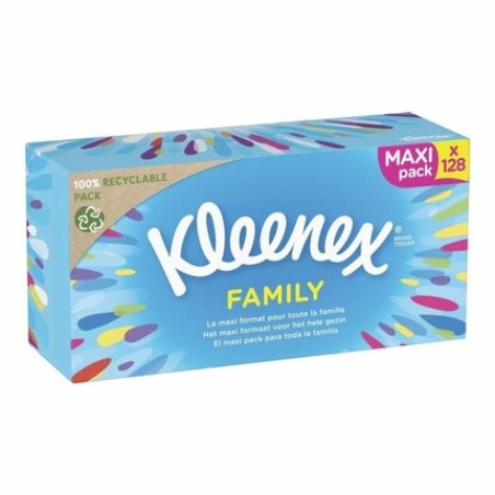 Kleenex XXL Family Box Facial Tissues Tissue Dispenser 128 Sheets