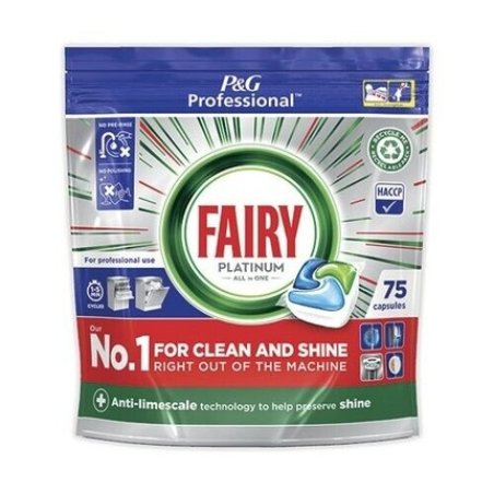 Fairy Platinum Professional Quantity 75 Capsules Dishwasher All Off On