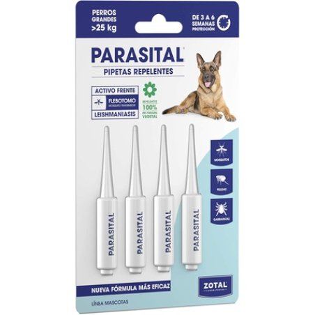 Zotal Pack Of 4 X 5 Ml Parasital Pipettes For Large Dogs Total: 20 Ml