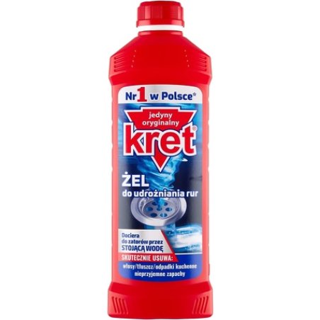 KRET Unclogging Pipes Gel 500ml - Removes Unpleasant Odor