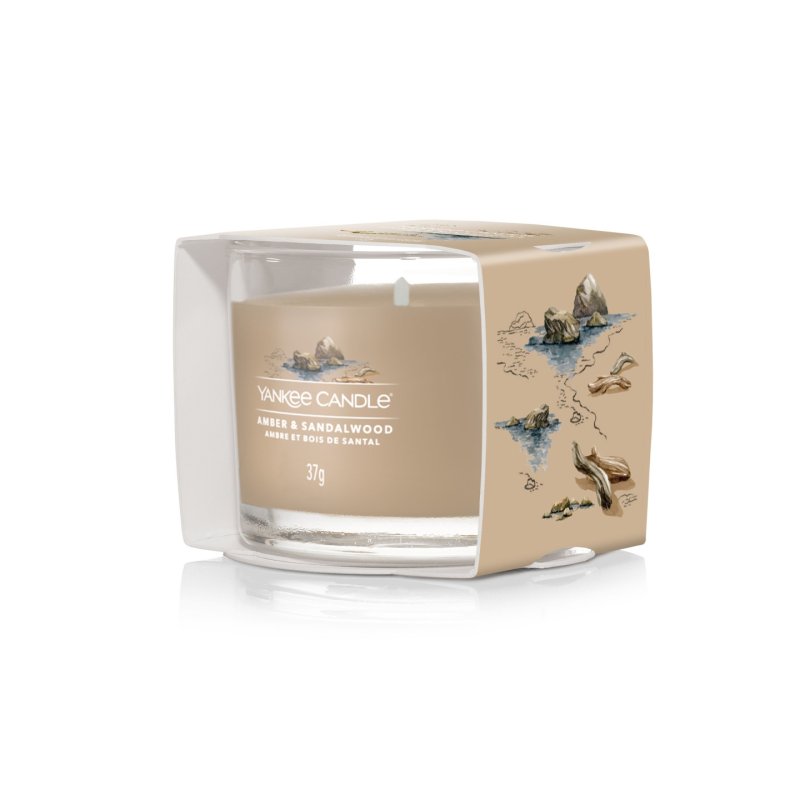 Yankee Candle Amber & Sandalwood bougie en cire Rond Ambre, Bois de santal Marron 1 pièce(s)