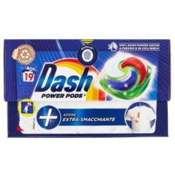 Dash Pods Power Ecodosi Laundry Detergent 19pcs Extra Stain Remover