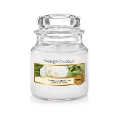 Yankee Candle Camellia Blossom Scented Candle - Small Jar - Up to 30 Hours Burn Time - Garden Hideaway Collection