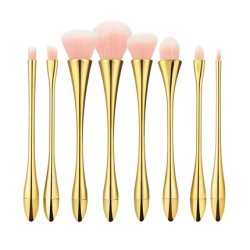 T4B MIMO Set 8 Brushes with Pink Bristles, Gold Handle and Ferrule