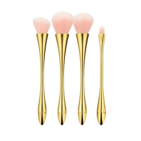 T4B MIMO Set with 4 Brushes with Pink Bristles, Gold Handle, and Ferrule