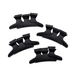 T4B LUSSONI 12 Piece Hair Gripper Clip for Hair Salons Black