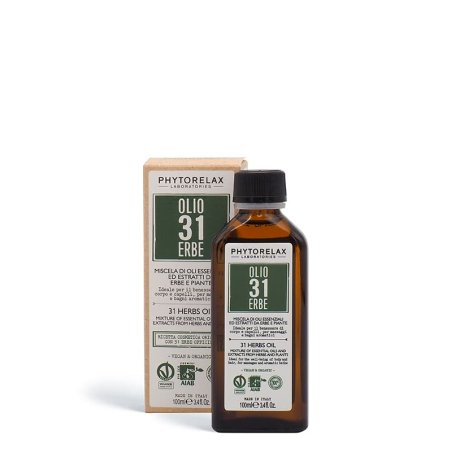 PhytorelaxLaboratories Olio 31 Herbs Vegan & Organic Essential Oil Blend from Herbs and Plants 100ml 3.4 Fl Oz - Made