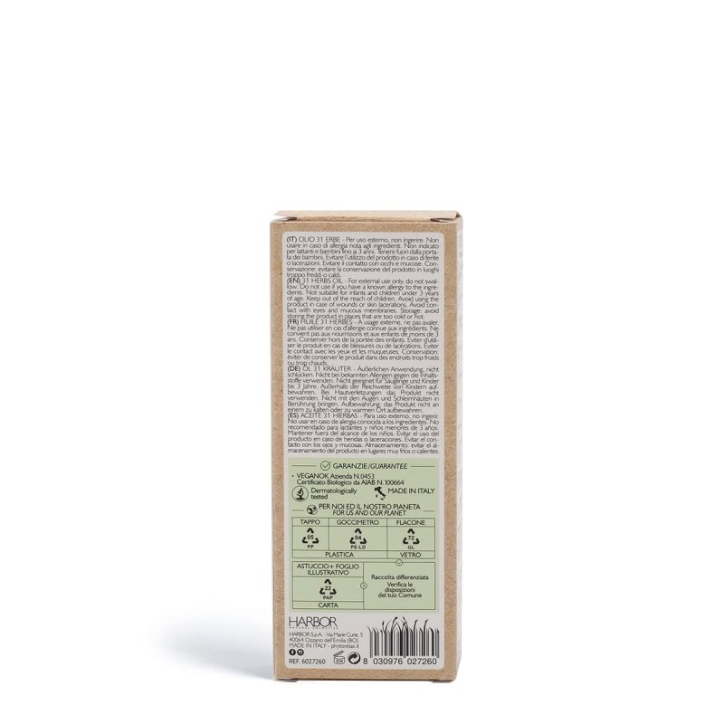 PhytorelaxLaboratories Olio 31 Herbs Vegan & Organic Essential Oil Blend from Herbs and Plants 100ml 3.4 Fl Oz - Made