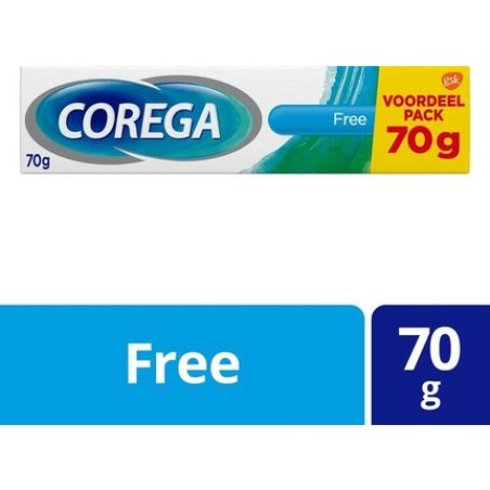 Corega Free Adhesive Cream For Dentures 70 G