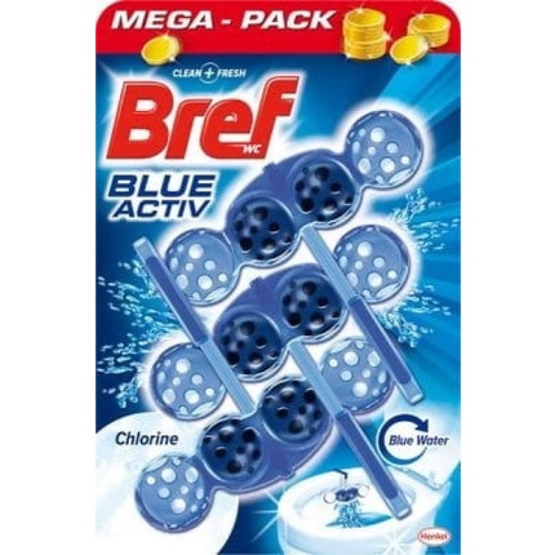 Henkel Bref Toilet Bowl Cleaner Blue Active 3x50g Chlorine