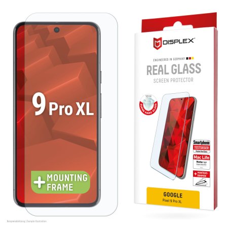 Displex Screen Protector (10H) for Google Pixel 9 Pro XL, Eco Mounting Frame, scratch resistant