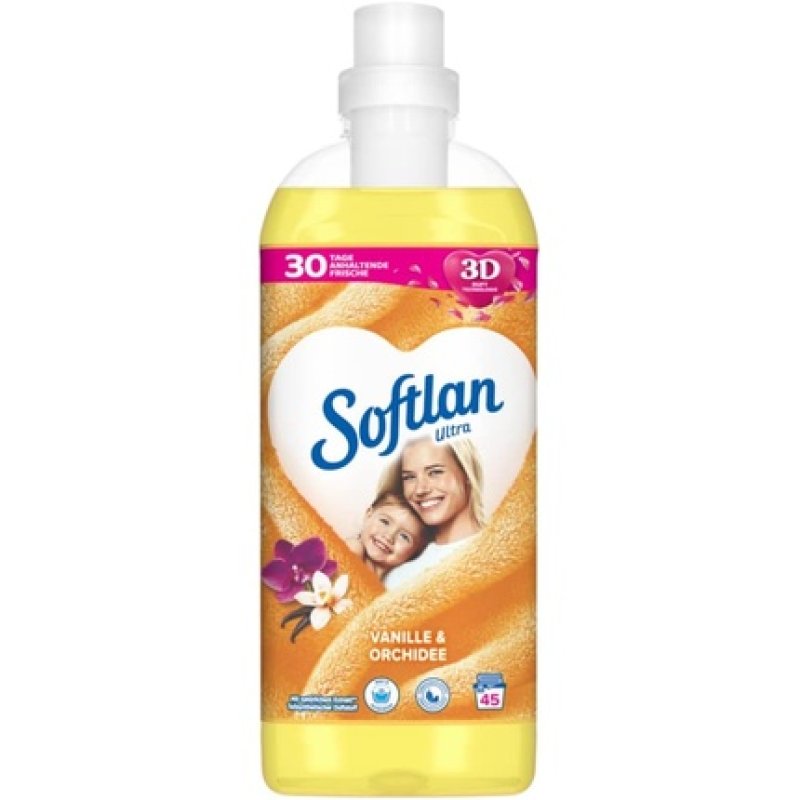 Softlan Ultra Fabric Softener Vanilla & Orchid 1L - Long Lasting Fresh and Soft Laundry 1L