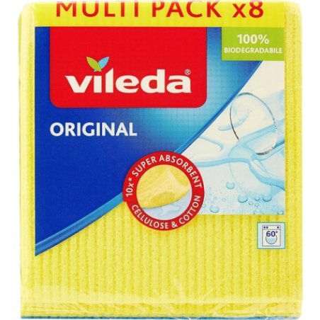 Vileda Sponge Cloth Very High Suction Power 8-Pack Assorted Colors