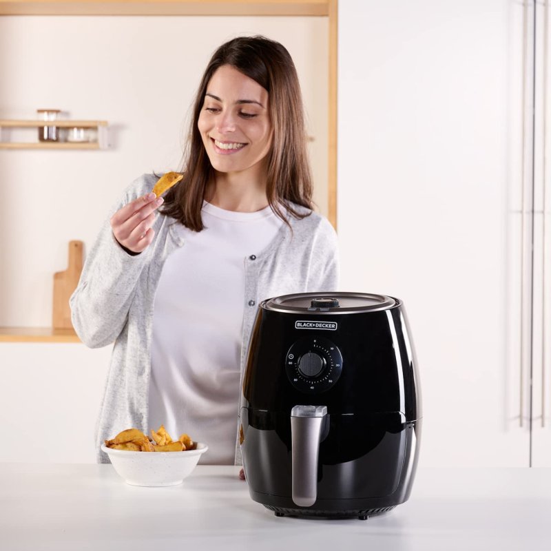 Black & Decker BXAF2500E friteuse Unique 2,5 L Autonome 1500 W Friteuse d’air chaud Noir