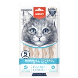 wanpy - Wanpy Cat Functional Creamy Lickable Treat Hairball Codfish & Chicken 70g (5x14g) - 70g (5x14g)