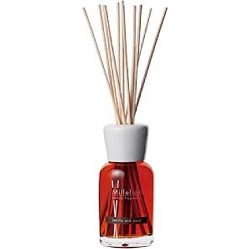 Millefiori Milano Vanilla & Wood Scented Diffuser with 12 Balsa Wood Sticks 500ml - Brown/White
