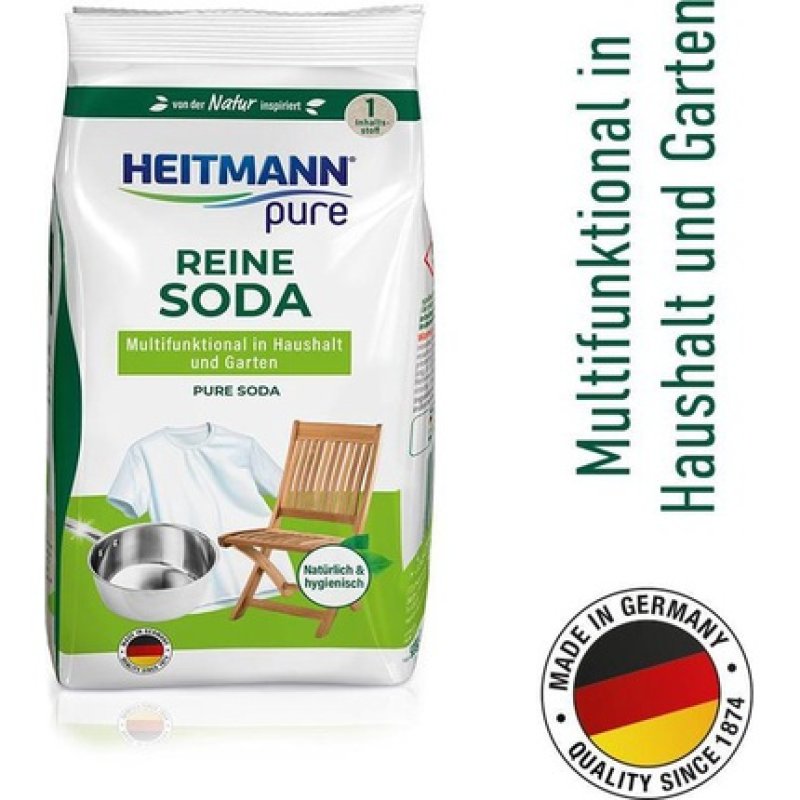 Heitmann Pure Soda - Nature Friendly Washing And Cleaning Agent, Ecological Cleaner For Indoors And Outdoors - 500g