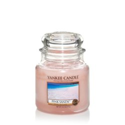 Yankee Candle Medium Glass Scented Candle Pink Sands - Up to 75 Hours Burn Time