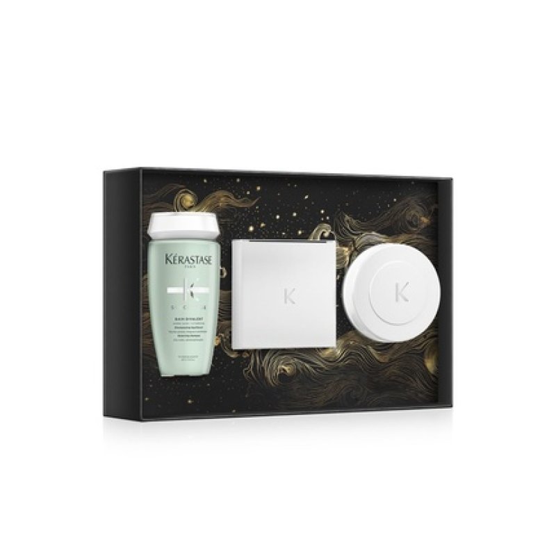 Kérastase Divalent Masque Gift Set for Oily Scalp and Hair - Includes Bain Divalent 250ml, Argile Equilibrante 200ml,