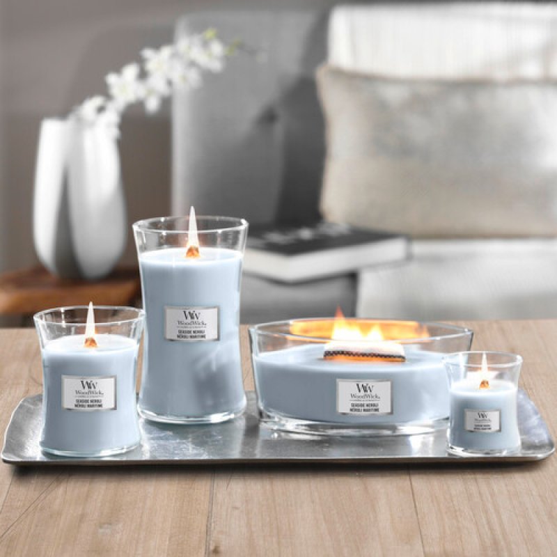 WoodWick Ellipse Scented Candle with Crackling Wick Seaside Neroli Up to 50 Hours Burn Time