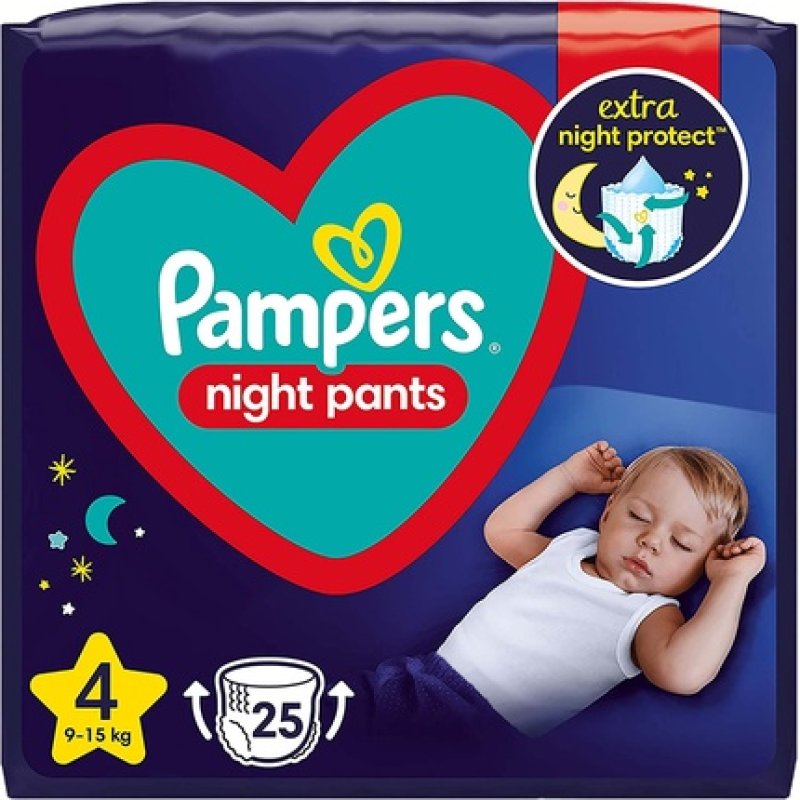 Pampers Night Pants diapers 9-15kg size 4-MAXI 25pcs