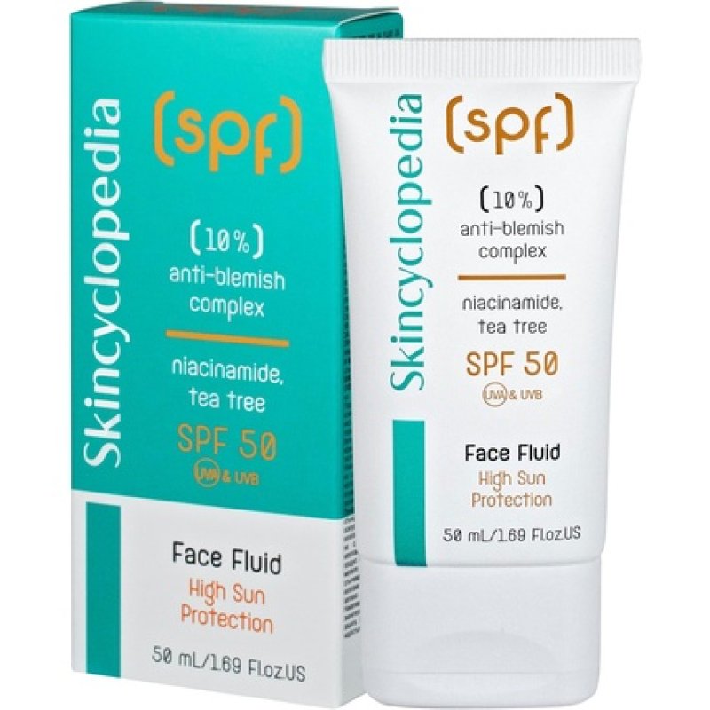 Skincyclopedia SPF 50 Face Sunscreen Fluid with 10% Anti-Blemish Complex 50ml
