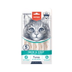 wanpy - Wanpy Cat Functional Creamy Lickable Treat Skin & Coat Tuna & Salmon 70g (5x14g) - 70g (5x14g)