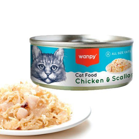 wanpy - Wanpy Cat Canned Food Chicken & Scallop 95g - 95g